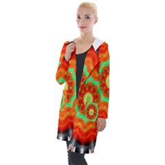 Abstract Kaleidoscope Colored Hooded Pocket Cardigan by Sudhe