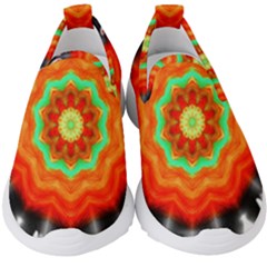 Abstract Kaleidoscope Colored Kids  Slip On Sneakers