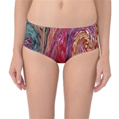 Color Rainbow Abstract Flow Merge Mid-waist Bikini Bottoms