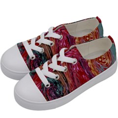 Color Rainbow Abstract Flow Merge Kids  Low Top Canvas Sneakers by Sudhe