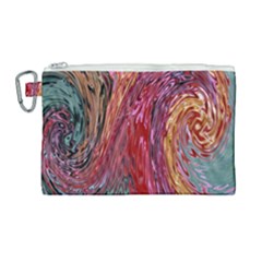 Color Rainbow Abstract Flow Merge Canvas Cosmetic Bag (large) by Sudhe