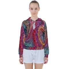 Color Rainbow Abstract Flow Merge Women s Tie Up Sweat by Sudhe