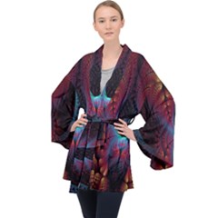 Abstract Abstracts Geometric Velvet Kimono Robe