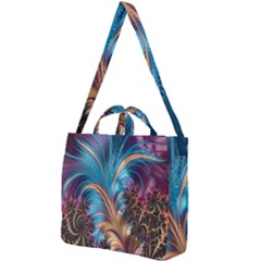 Fractal Art Artwork Psychedelic Square Shoulder Tote Bag by Sudhe