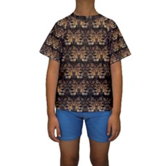 Lion Face Kids  Short Sleeve Swimwear by ArtworkByPatrick