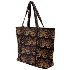 Lion Face Zip Up Canvas Bag