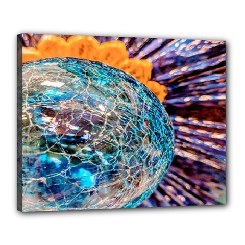 Multi Colored Glass Sphere Glass Canvas 20  X 16  (stretched)