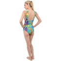 Fractal Art Psychedelic Fantasy Cross Front Low Back Swimsuit View2