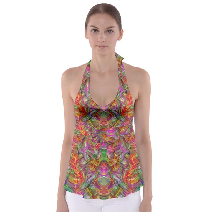 Background Psychedelic Colorful Babydoll Tankini Top