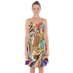 Wallpaper Psychedelic Background Ruffle Detail Chiffon Dress