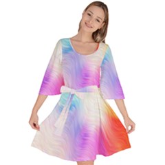 Psychedelic Background Wallpaper Velour Kimono Dress