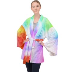 Psychedelic Background Wallpaper Velvet Kimono Robe