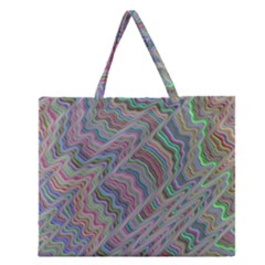 Psychedelic Background Zipper Large Tote Bag by Sudhe
