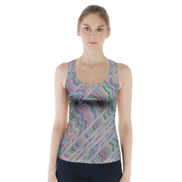 Psychedelic Background Racer Back Sports Top