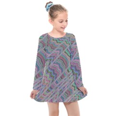 Psychedelic Background Kids  Long Sleeve Dress by Sudhe