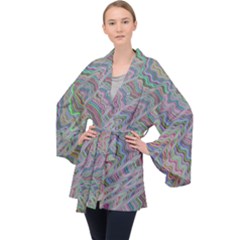 Psychedelic Background Velvet Kimono Robe