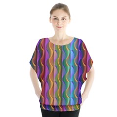 Background Wallpaper Psychedelic Batwing Chiffon Blouse