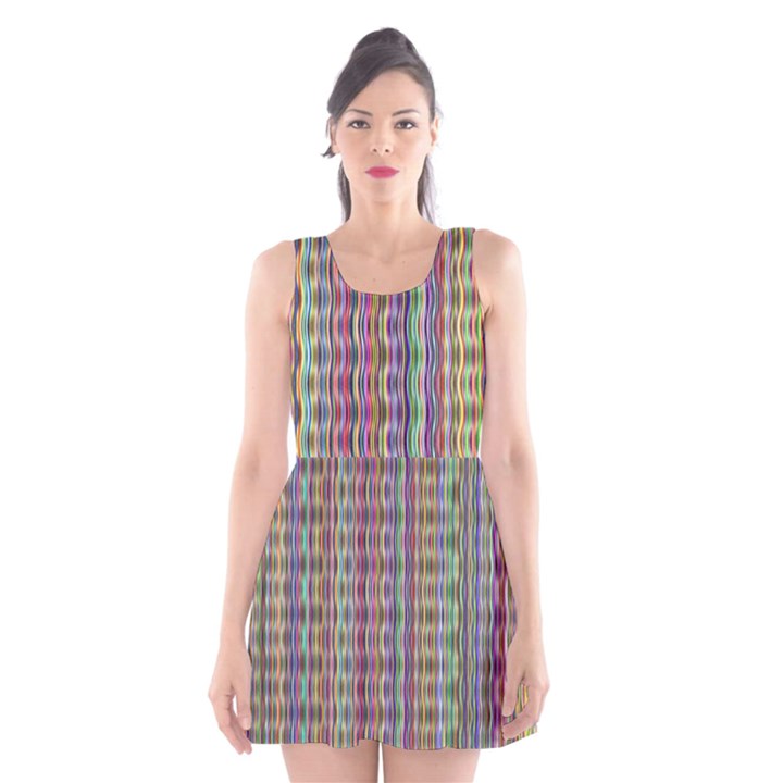 Psychedelic Background Wallpaper Scoop Neck Skater Dress