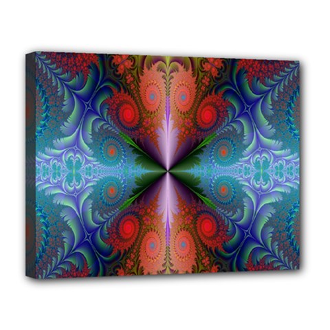 Fractal Background Design Canvas 14  X 11  (stretched) by Sudhe