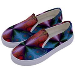 Fractal Background Design Kids  Canvas Slip Ons by Sudhe