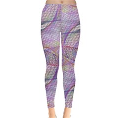 Purple Background Abstract Pattern Leggings  by Sudhe