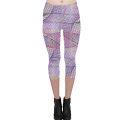 Purple Background Abstract Pattern Capri Leggings 