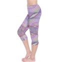 Purple Background Abstract Pattern Capri Leggings  View3