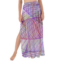 Purple Background Abstract Pattern Maxi Chiffon Tie-up Sarong by Sudhe