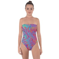 Fractal Bright Fantasy Design Tie Back One Piece Swimsuit