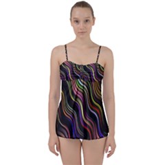 Psychedelic Background Wallpaper Babydoll Tankini Set