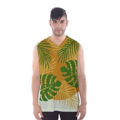 Leaf Leaves Nature Green Autumn Men s Basketball Tank Top by Sudhe