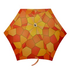 Background Pattern Of Orange Mosaic Mini Folding Umbrellas