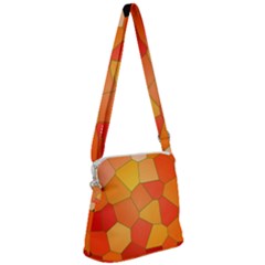 Background Pattern Of Orange Mosaic Zipper Messenger Bag by Sudhe