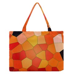 Background Pattern Of Orange Mosaic Zipper Medium Tote Bag by Sudhe