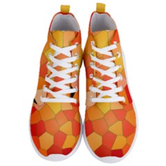 Background Pattern Of Orange Mosaic Men s Lightweight High Top Sneakers by Sudhe