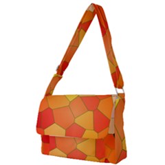 Background Pattern Of Orange Mosaic Full Print Messenger Bag by Sudhe
