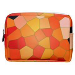 Background Pattern Of Orange Mosaic Make Up Pouch (medium) by Sudhe