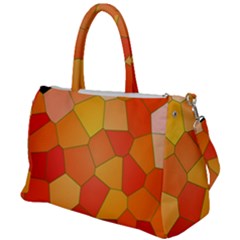 Background Pattern Of Orange Mosaic Duffel Travel Bag by Sudhe