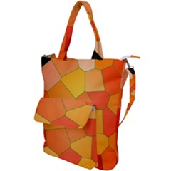 Background Pattern Of Orange Mosaic Shoulder Tote Bag by Sudhe