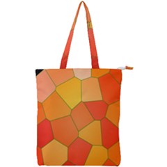 Background Pattern Of Orange Mosaic Double Zip Up Tote Bag by Sudhe
