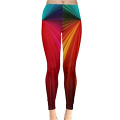 Background Color Colorful Rings Leggings 
