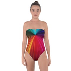 Background Color Colorful Rings Tie Back One Piece Swimsuit by Sudhe