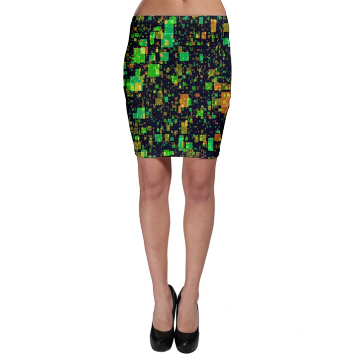 Squares And Rectangles Background Bodycon Skirt