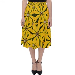 Texture Flowers Nature Background Classic Midi Skirt by Sudhe