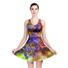 Splashes Of Color Background Reversible Skater Dress by Sudhe