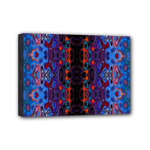 Kaleidoscope Art Pattern Ornament Mini Canvas 7  X 5  (stretched) by Sudhe