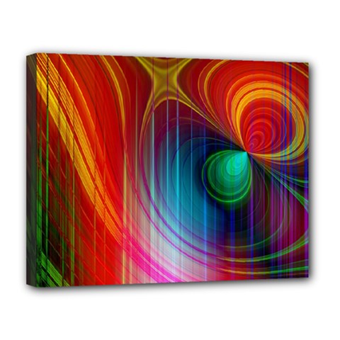 Background Color Colorful Rings Canvas 14  X 11  (stretched) by Sudhe