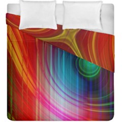 Background Color Colorful Rings Duvet Cover Double Side (king Size) by Sudhe