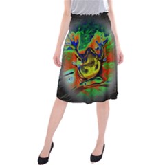 Abstract Transparent Background Midi Beach Skirt by Sudhe