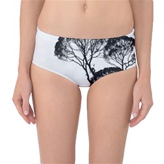 Silhouette Photo Of Trees Mid-waist Bikini Bottoms